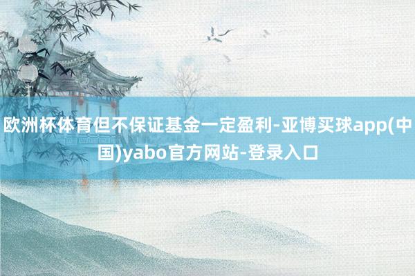 欧洲杯体育但不保证基金一定盈利-亚博买球app(中国)yabo官方网站-登录入口