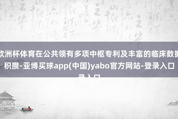 欧洲杯体育在公共领有多项中枢专利及丰富的临床数据积攒-亚博买球app(中国)yabo官方网站-登录入口